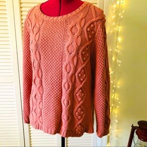 Coldwater creek pink cable knit sweater | 2X